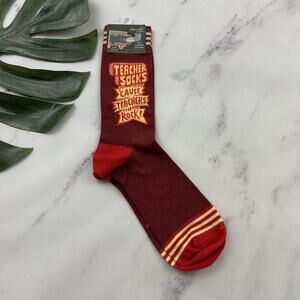 Blue Q Teach Shock Rock Mens Crew New Red Yellow Gift Novelty Cotton